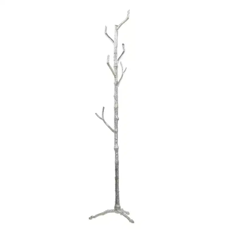 Porte-manteau éclectique en métal argenté