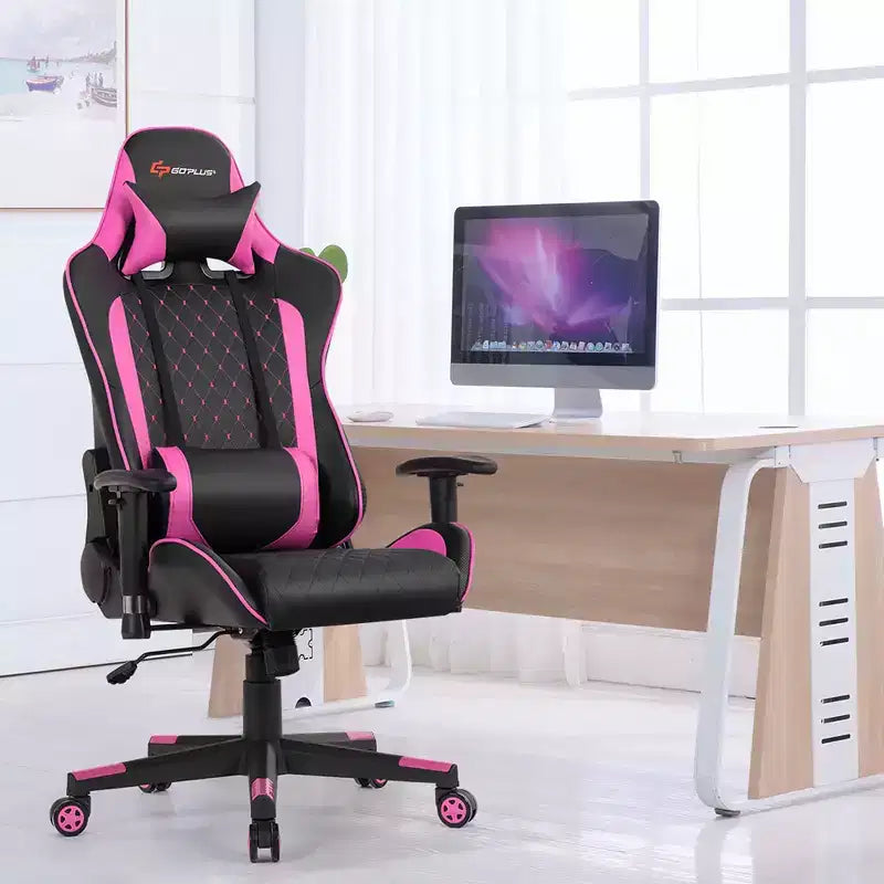 Massage Gaming Chair Reclining Racing Chair with Lumbar Support and Headrest