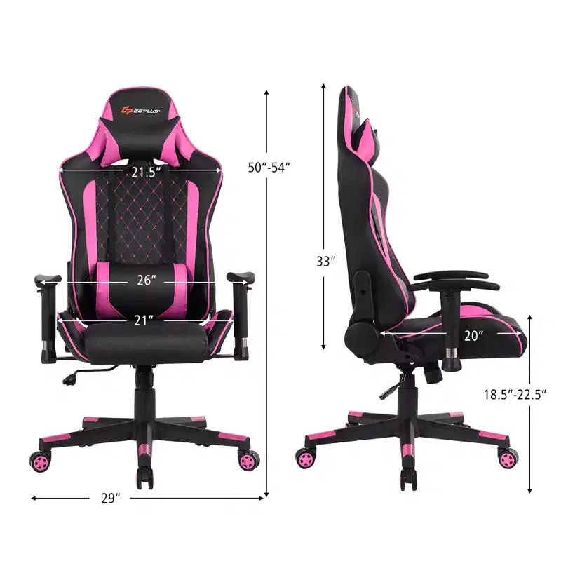 Massage Gaming Chair Reclining Racing Chair with Lumbar Support and Headrest