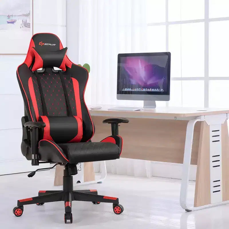 Massage Gaming Chair Reclining Racing Chair with Lumbar Support and Headrest
