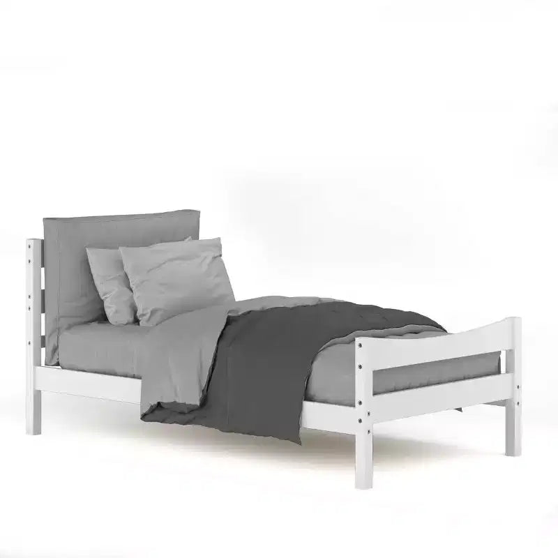 Twin Size Platform Bed Frame Foundation w/Headboard &Wood Slat Support
