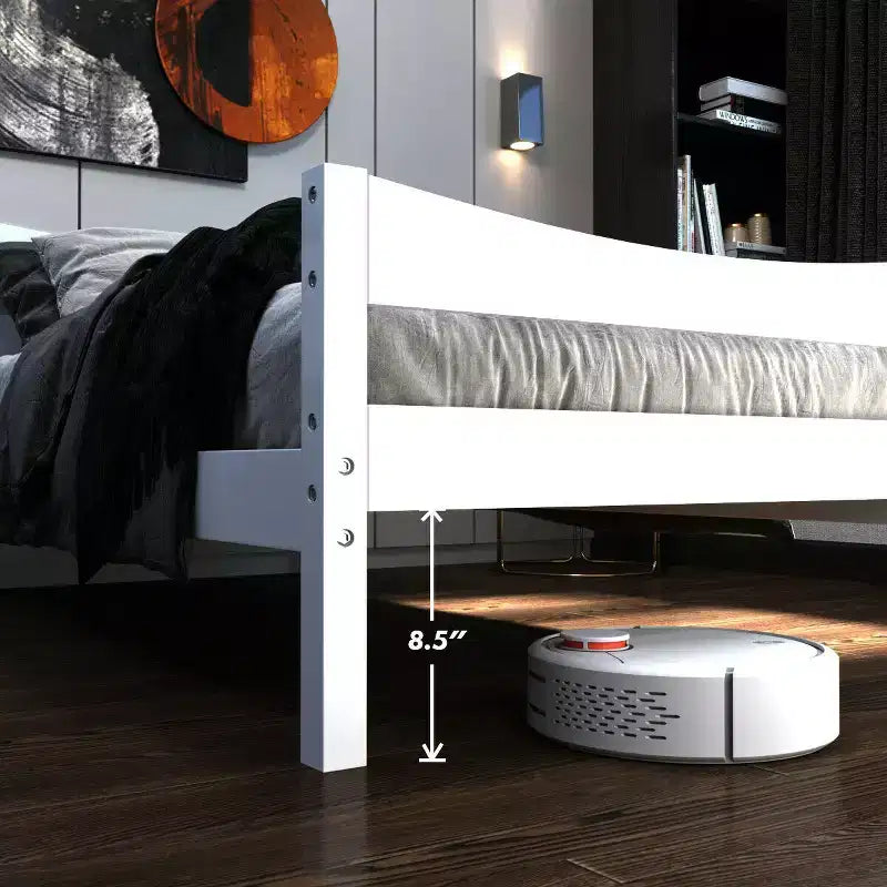 Twin Size Platform Bed Frame Foundation w/Headboard &Wood Slat Support