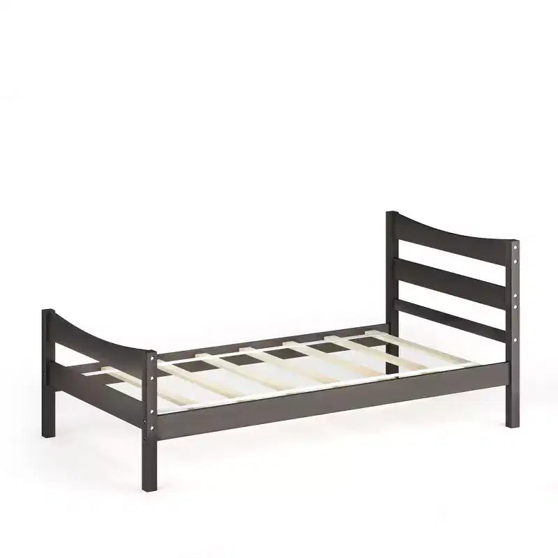 Twin Size Platform Bed Frame Foundation w/Headboard &Wood Slat Support