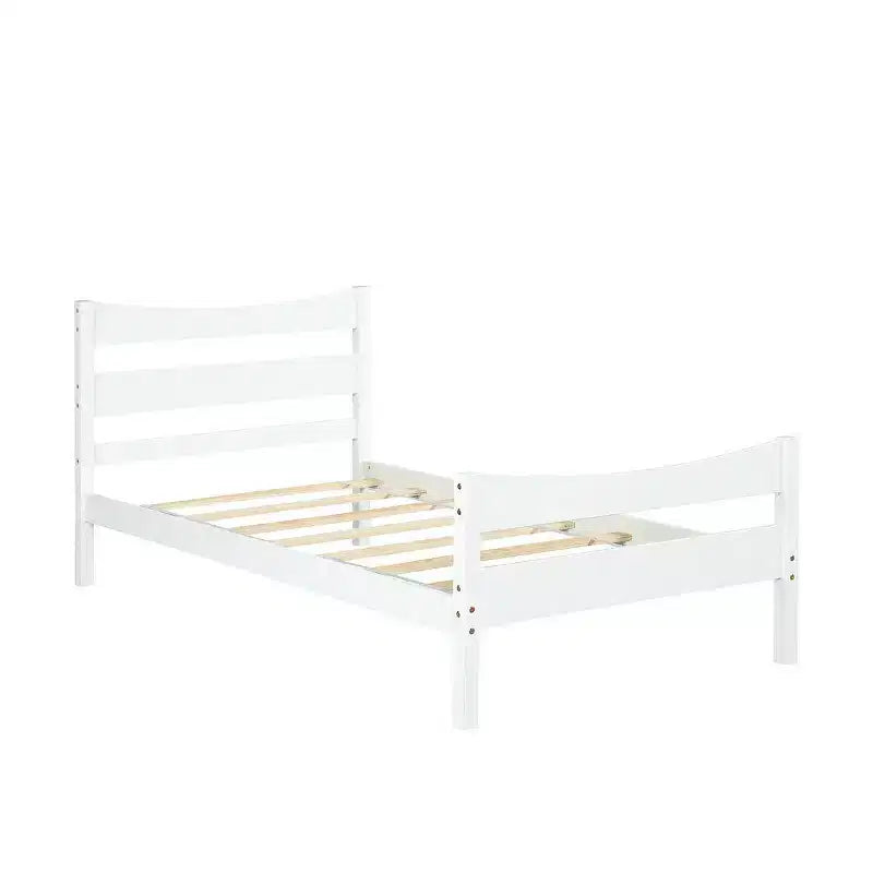 Twin Size Platform Bed Frame Foundation w/Headboard &Wood Slat Support