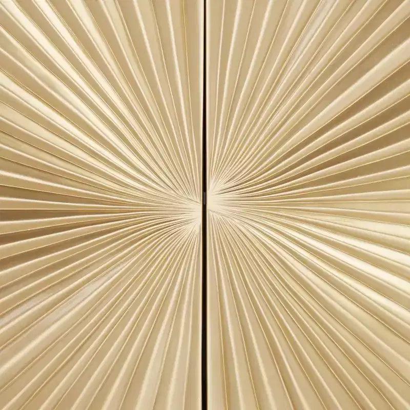 55 Downing Street Starburst 32 Wide White and Gold 2-Door Cabinet