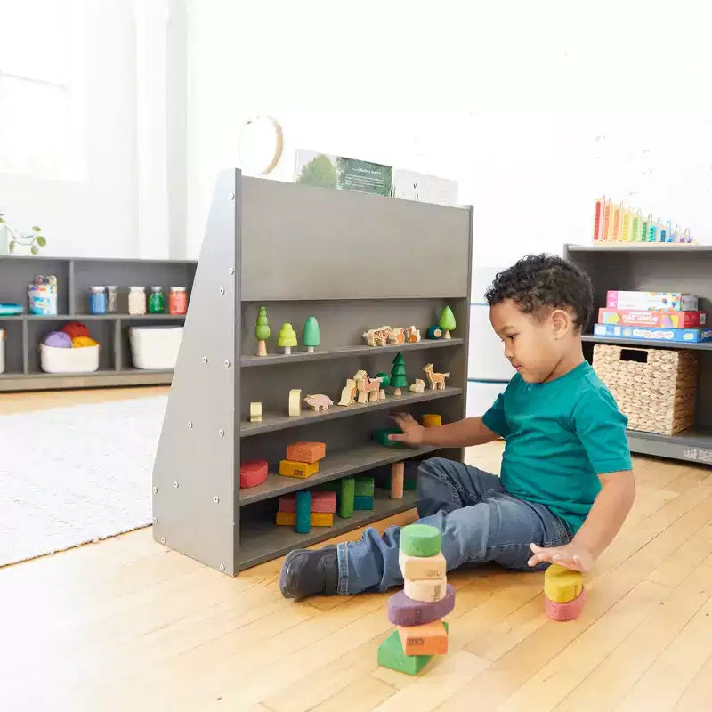 Présentoir à livres simple face Streamline avec rangement, étagère pour salle de classe