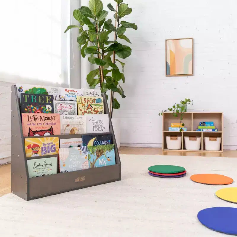 Présentoir à livres simple face Streamline avec rangement, étagère pour salle de classe