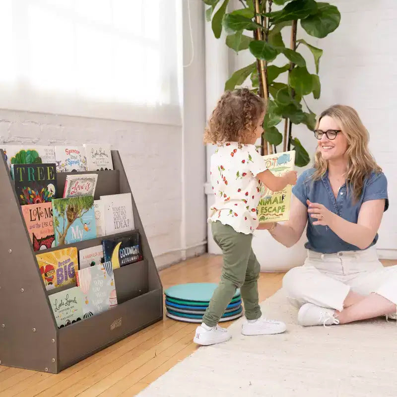 Présentoir à livres simple face Streamline avec rangement, étagère pour salle de classe