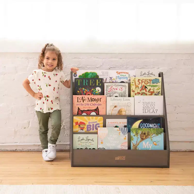 Présentoir à livres simple face Streamline avec rangement, étagère pour salle de classe