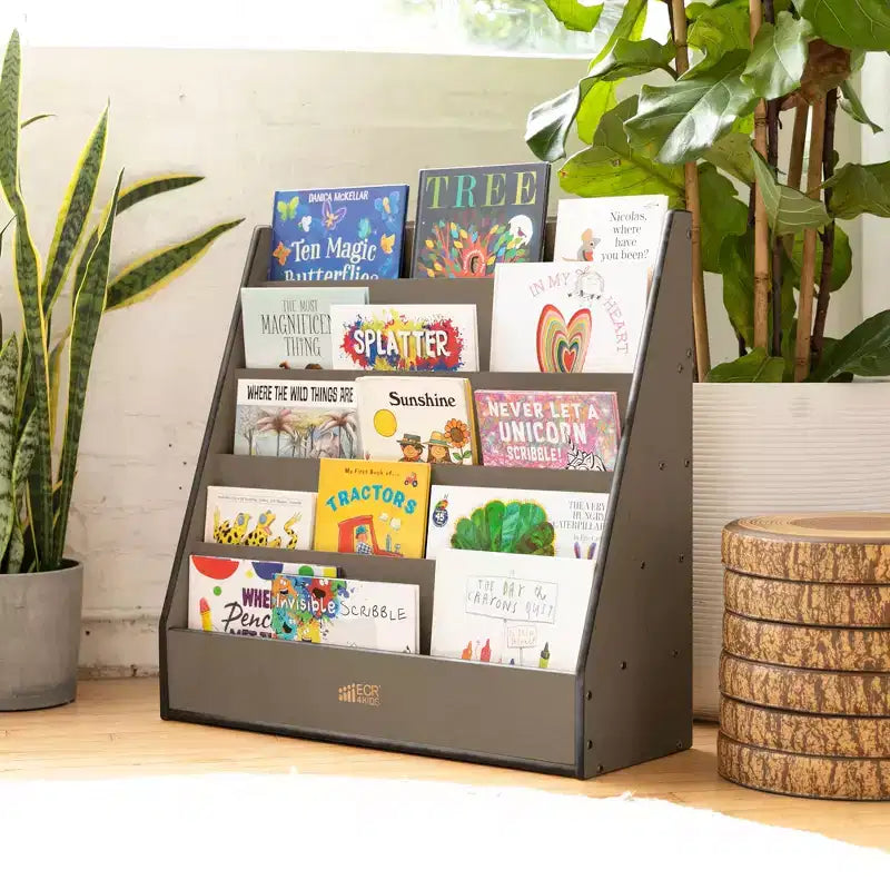 Présentoir à livres simple face Streamline avec rangement, étagère pour salle de classe