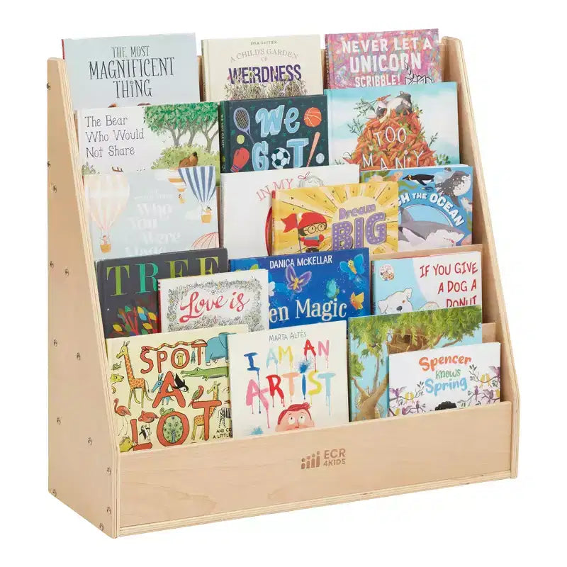 Présentoir à livres simple face Streamline avec rangement, étagère pour salle de classe