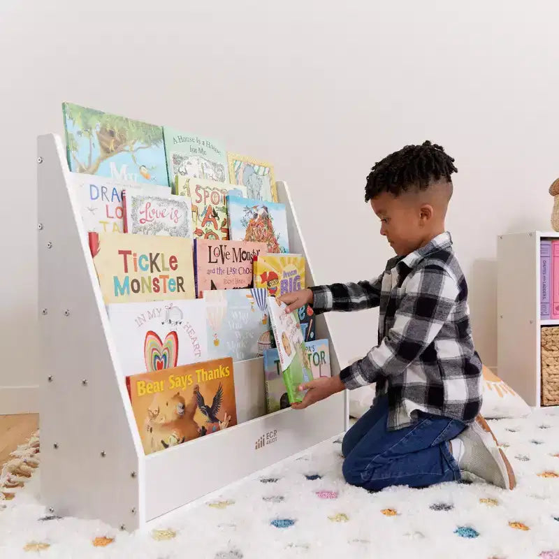 Présentoir à livres simple face Streamline avec rangement, étagère pour salle de classe