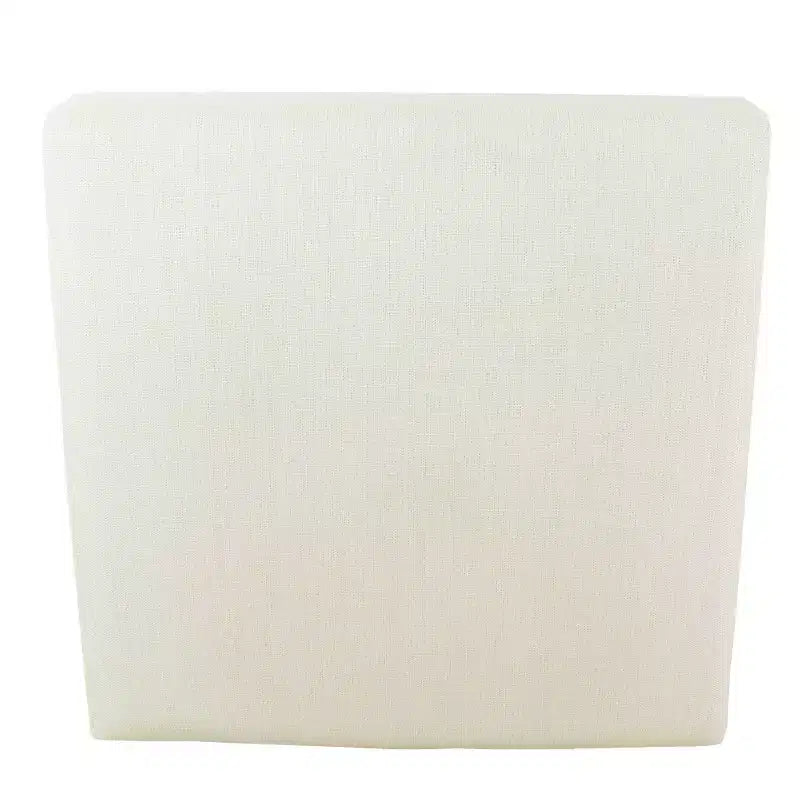 Square Coffee Table Ottoman, Stain-Resistant Cream Woven