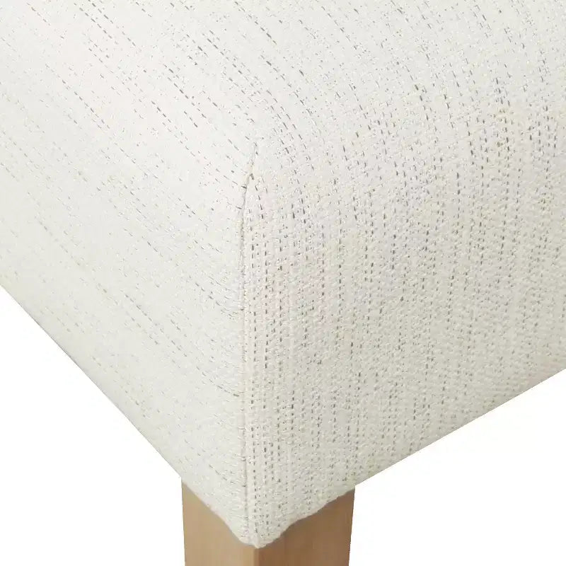Square Coffee Table Ottoman, Stain-Resistant Cream Woven