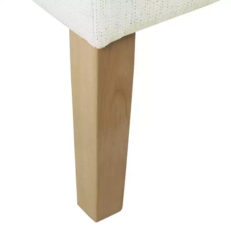 Square Coffee Table Ottoman, Stain-Resistant Cream Woven