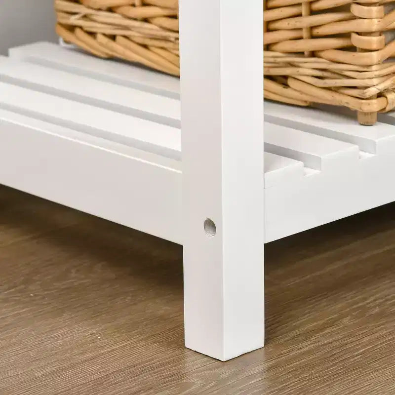 Meuble Buffet Commode, Table Console de Rangement avec 4 Tiroirs et Étagère Inférieure à Lattes pour Cuisine, Salon
